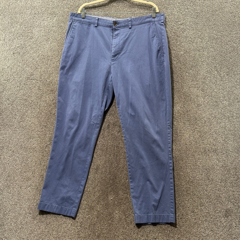 Brooks Brothers Clark Chino Pants Mens 40x30 Blue Straight Leg Cotton Stretch